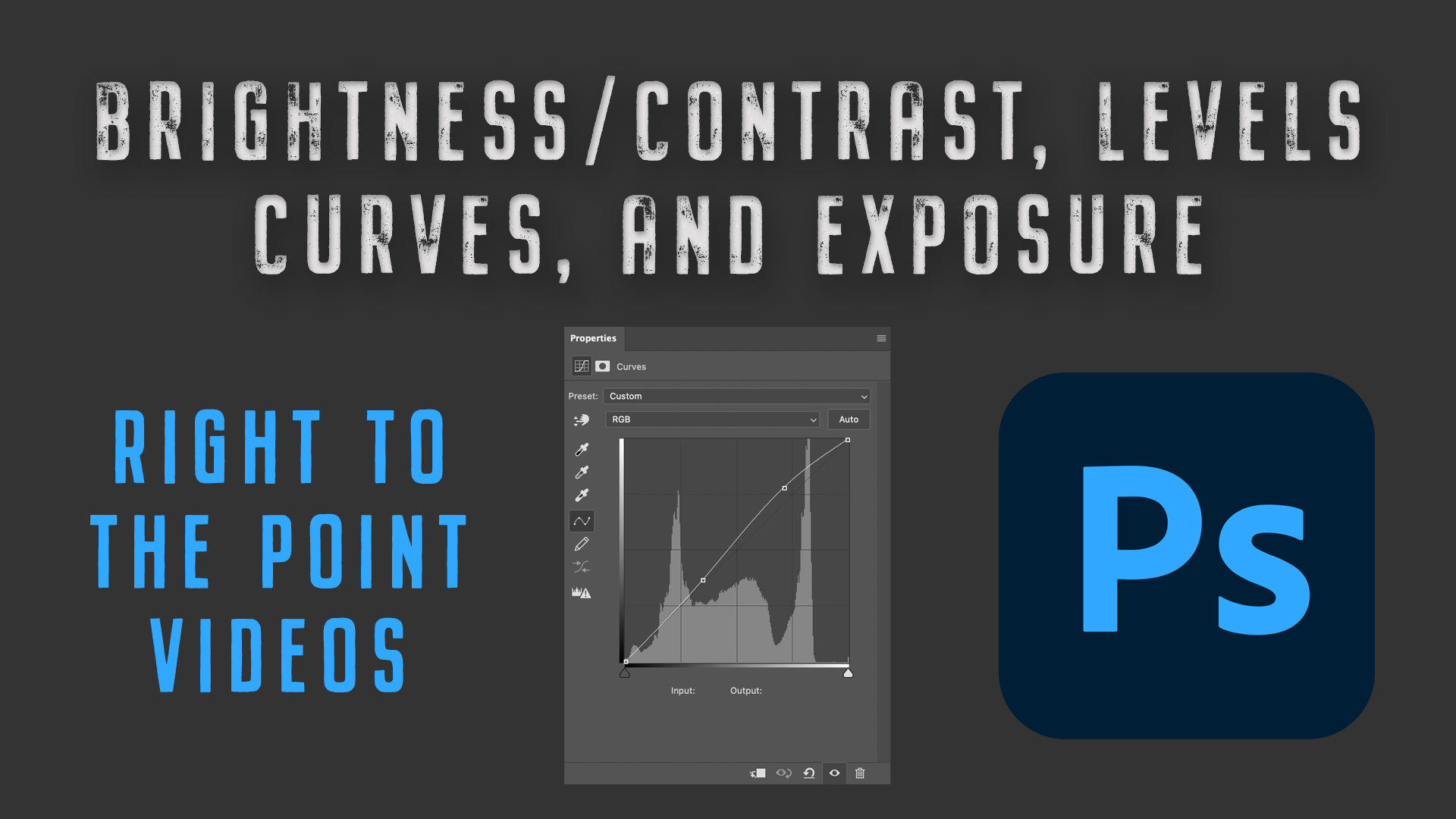 Right to the Point Photoshop Tutorial on Levels and Curves, Exposure and Brightness Contrast