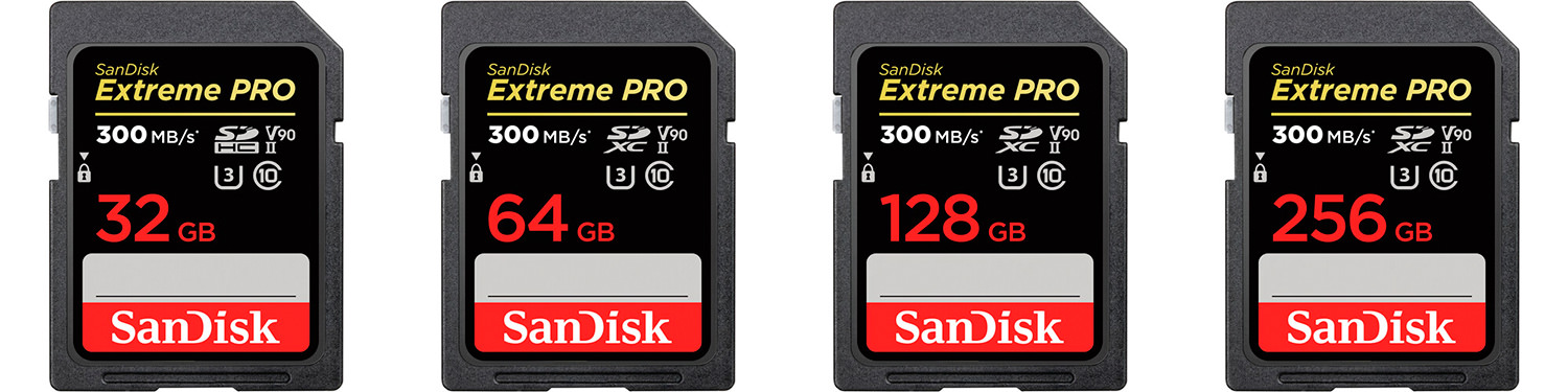 Camera Memory card storage sizes in GB.